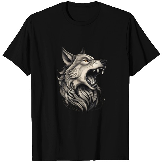 Howling Wolf Logo Design T Shirts