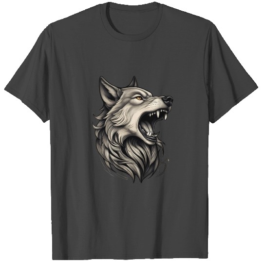 Howling Wolf Logo Design T Shirts