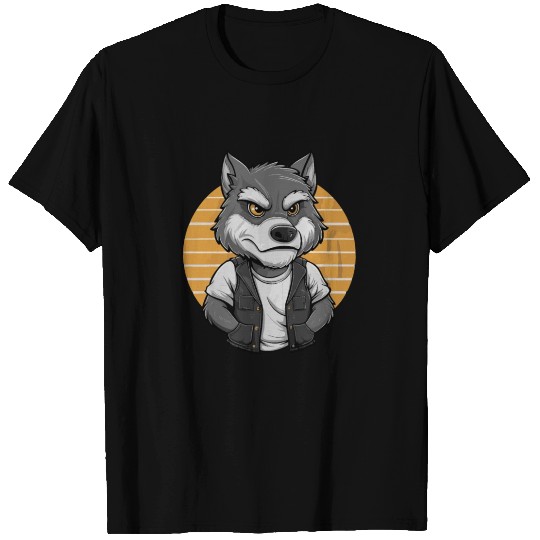 Cool Fierce Wolf in Leather Jacket Style for a T Shirts