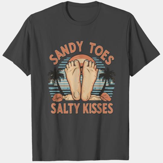 Sandy Toes Salty Kisses Summer Beach lover T Shirts