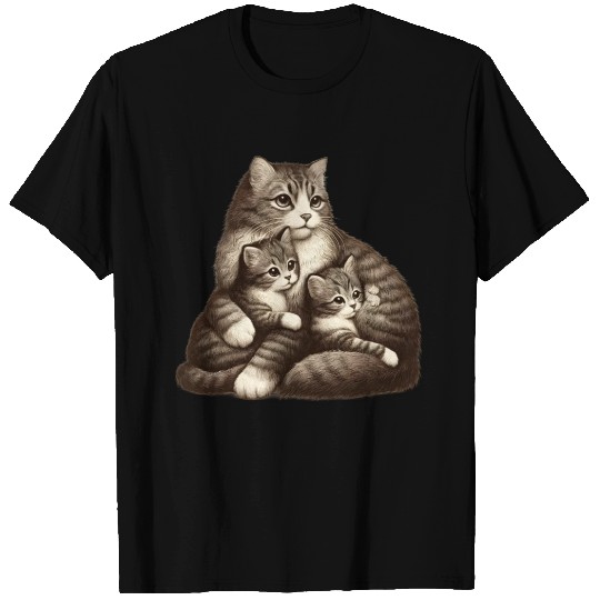 loving grouping of cats and kittens T Shirts