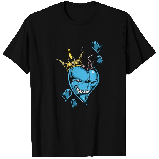 Modern Heart King Crown Card Inspired Artwork T Shirts