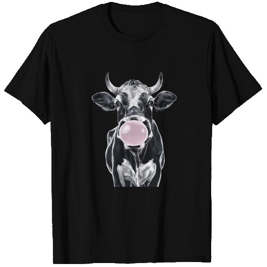 Fun cow blowing a bubble T Shirts