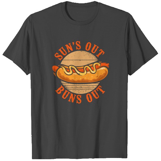 Hot Dog Adult Sun's Out Buns Out T Shirts