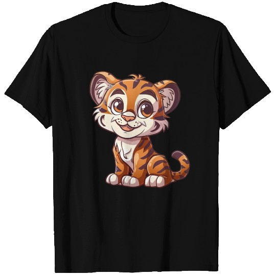 Adorable Tiger Cub with a Heartwarming Smile T Shirts