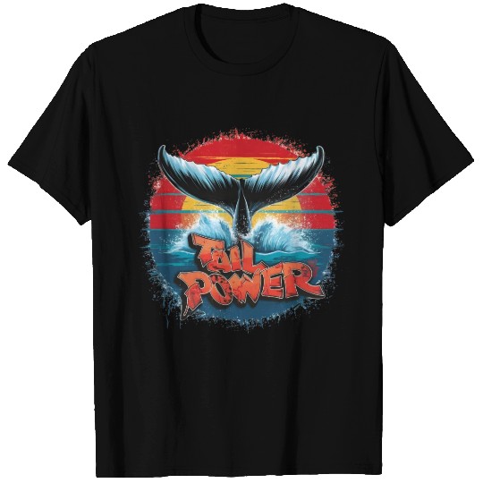 Tail Power: Vintage Splash of Whale Might T Shirts