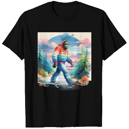 Bฺigfoot Wilderness Wanderer: Retro Ramble T Shirts