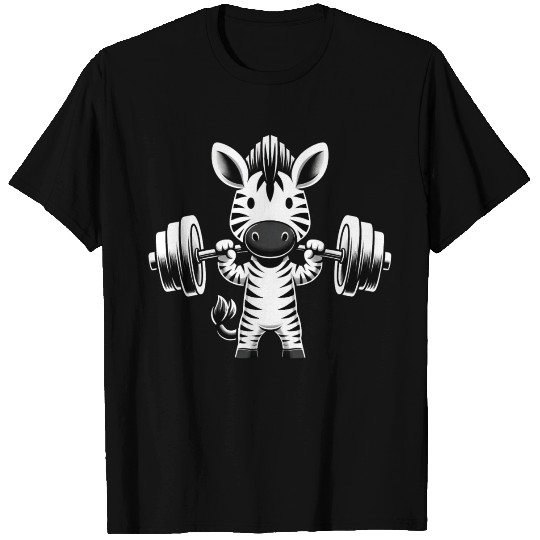 Zebra Dumbbell Workout Silhouette T Shirts