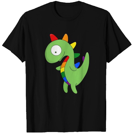 Rainbow dinosaur T Shirts