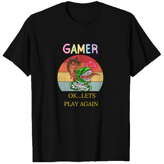 Retro gaming T rex dinosaur Gifts T Shirts