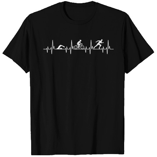 Swim Heartbeat Triathlete Triathlon T Shirts