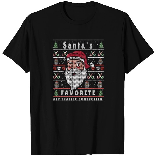 Santas XMAS Ugly Christmas Air-Traffic-Controller T Shirts