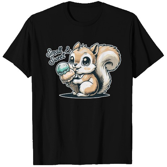 Cute cartoon squirrel with ice cream T Shirts