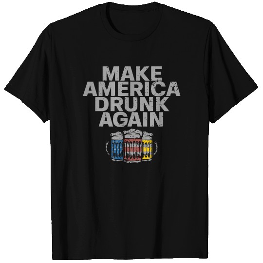Make America Drunk Again Funny Drinking US Flag T Shirts