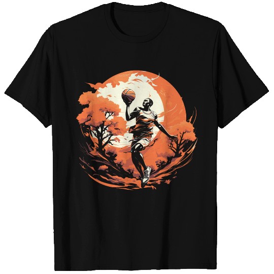 Basketball Player Training Against the Sunset T Shirts