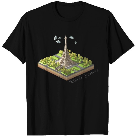 Geometric low poly Eiffel Tower T Shirts