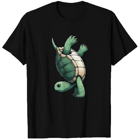 Sporty Turtle Handstand Flip Gymnastics T Shirts