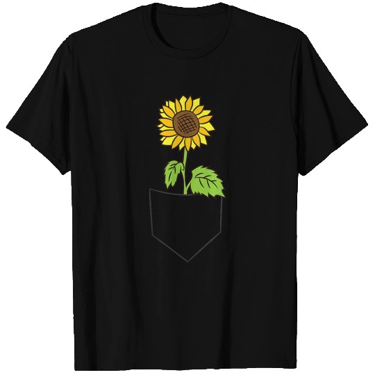 Gardening Sunflower Pocket Gardener T Shirts