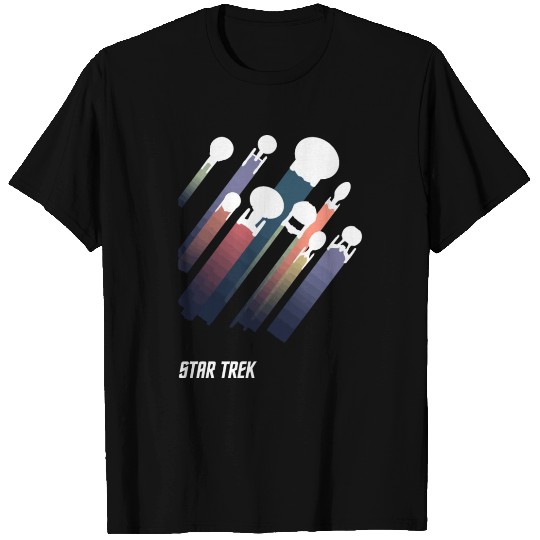 United Federation Pastel Rainbow Spaceships T Shirts