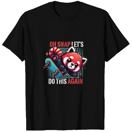 Cute Red Panda Skater, Funny Skateboarding Graphic T Shirts