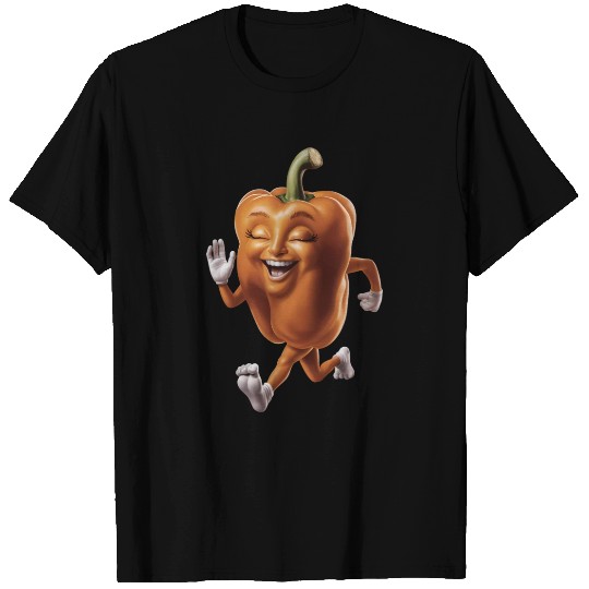 Orange Bell Pepper Running Realistic T Shirts