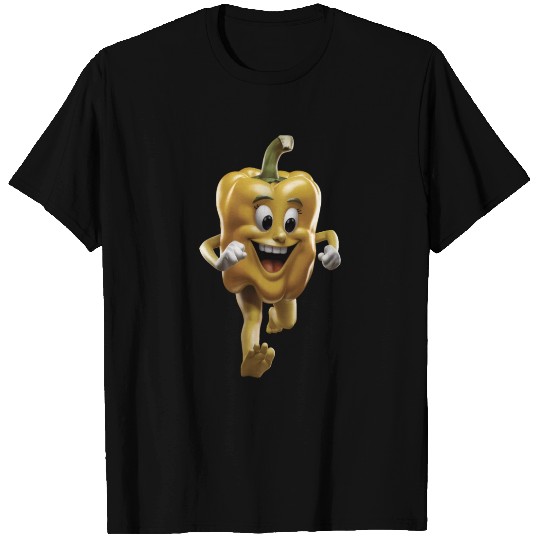 Yellow Bell Pepper Running Realistic T Shirts