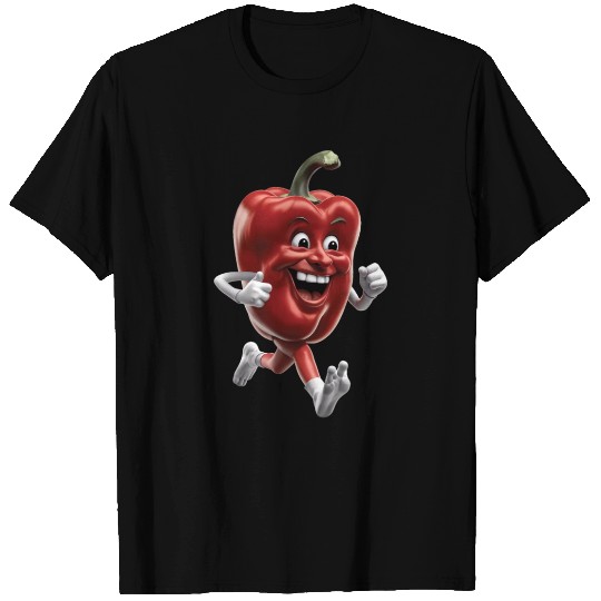 Red Bell Pepper Running Realistic T Shirts