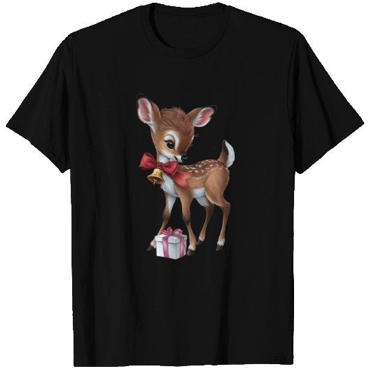 Retro Vintage Reindeer Pink Christmas Baby Deer T Shirts