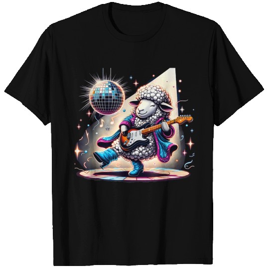 Disco Ball Guitar Sheep T Shirts