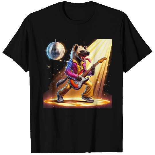 Disco Ball Guitar Hyena T Shirts