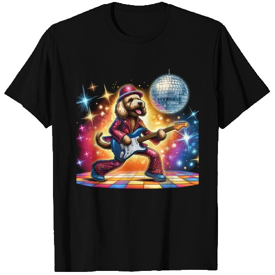 Disco Guitar Labradoodle Dog T Shirts