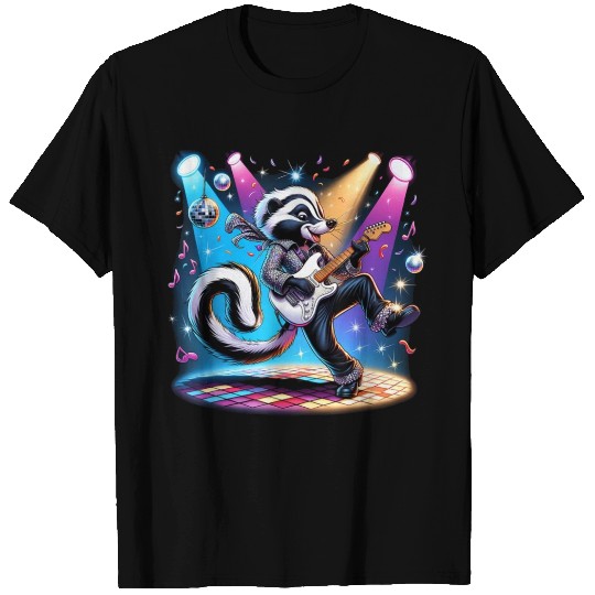 Disco Ball Guitar Skunk T Shirts