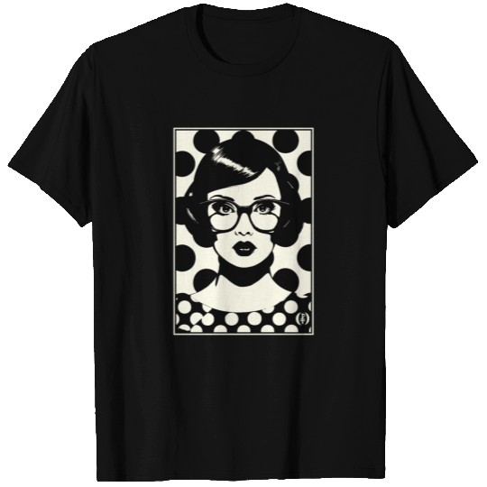 1950 Polka Dots Glasses Secretary Girl T Shirts