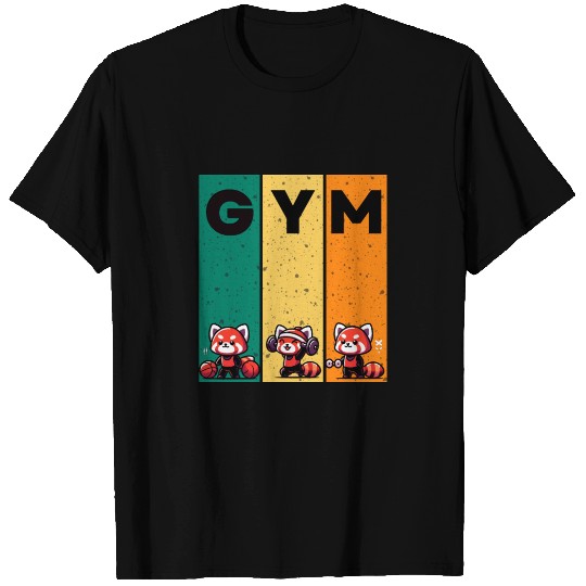 gym red panda funny workout T Shirts