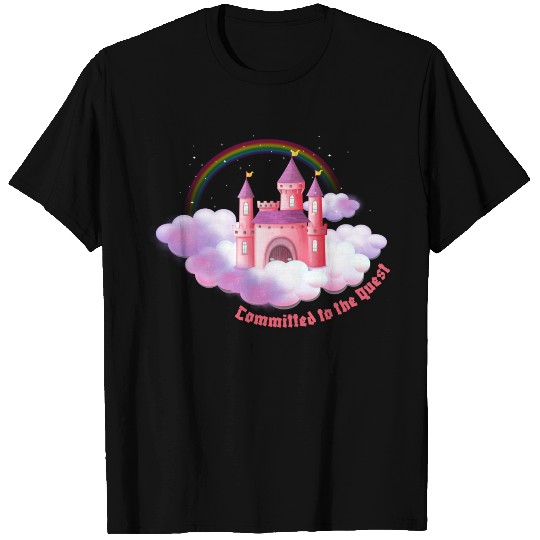 Committed to the Quest Castle Design T Shirts