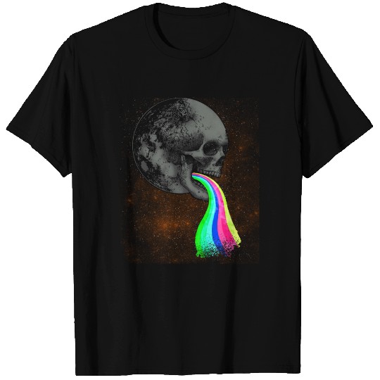 Skull Design with Rainbow. Concert Festival T Shirts