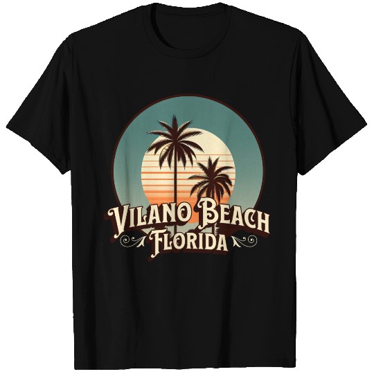 Vilano Beach Summer Vacation Florida Palm Trees T Shirts