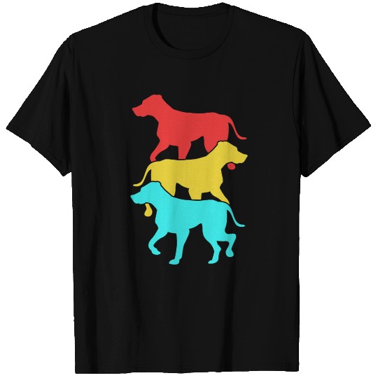 Colorful Retro Silhouette Rhodesian Ridgeback Dog T Shirts