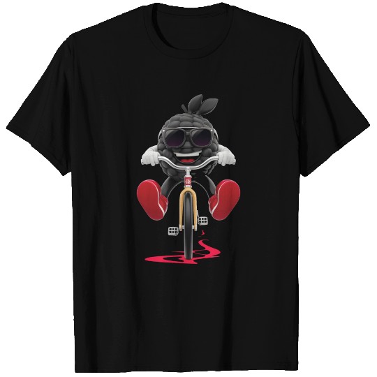 Blackberry Cycling On Bike Realistic T Shirts