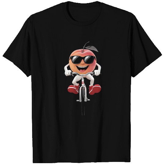 Apricot Cycling On Bike Realistic T Shirts