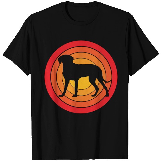 Retro Sunset Weimaraner Dog Silhouette T Shirts