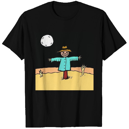 A scarecrow in a field on an illuminated night T Shirts
