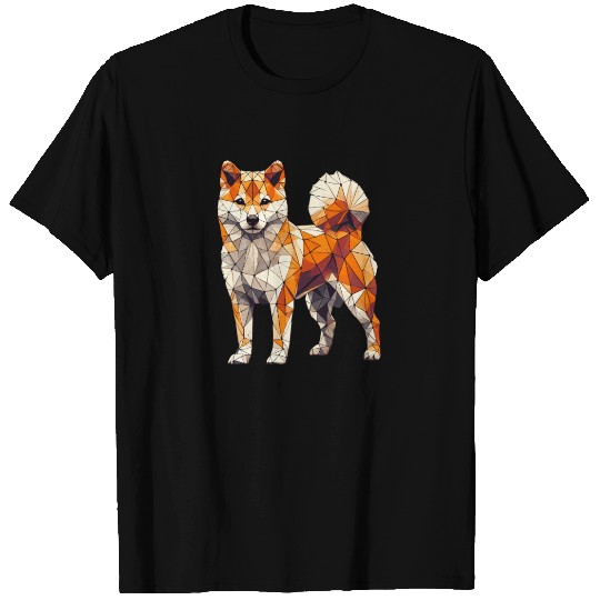 Geometric Art Japanese Shiba Inu T Shirts