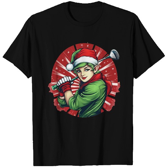 Christmas Elf Golf T Shirts