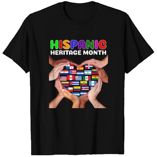 Hispanic Heritage Month All Countries Heart Hands T Shirts