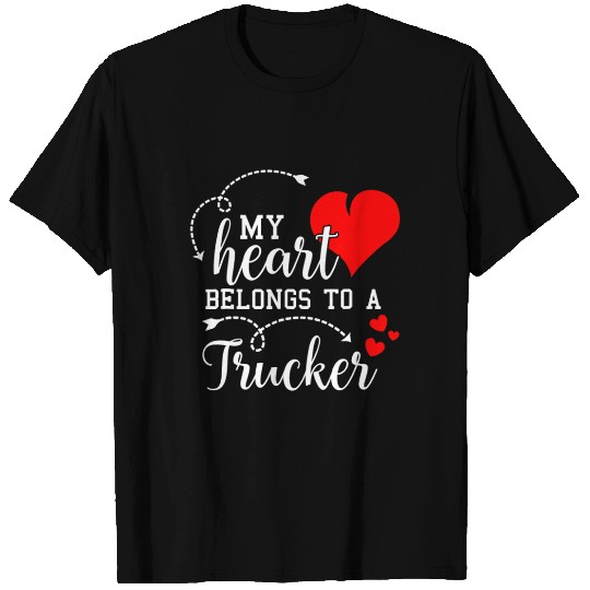 I Love My Trucker Husband Wife Gifts Valentines T Shirts