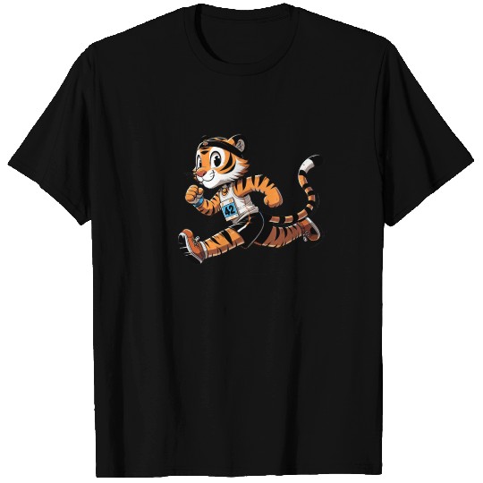 Cute Marathon Runner Tiger T Shirts