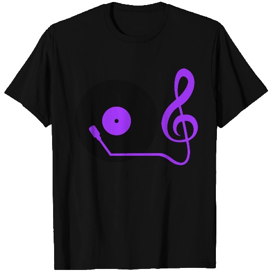 Music Clef Note Record Plate Vinyl DJ Party Treble T Shirts