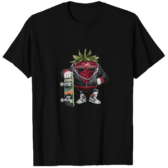 funny skateboarder berry cool lover strawberry T Shirts