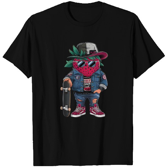 funny skateboarder berry cool lover strawberry T Shirts